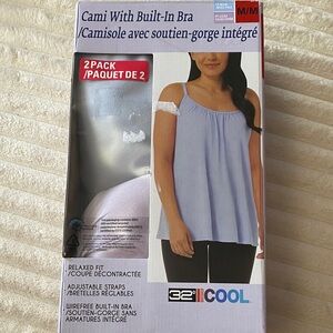 2X-(32 Degrees Cool Women’s Lavender Built-In Bra Cami)
